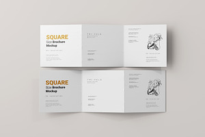 Tri-Fold Square Brochure Mockups