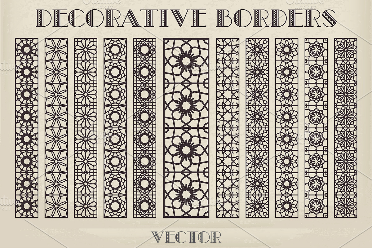 50 Decorative Borders & Tiles, an Object Graphic by dacascas (Photo 6 of 8)
