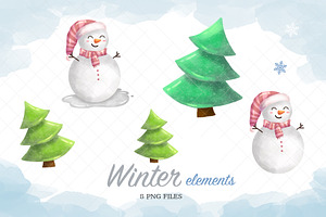 Winter-Snowman Clipart