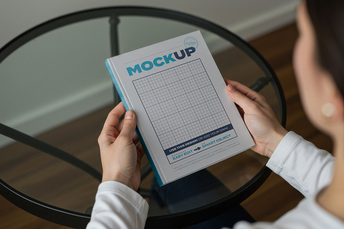 Hard Book Cover Mockups with Holding, a Mockup by Luuqas Design (Photo 4 of 4)