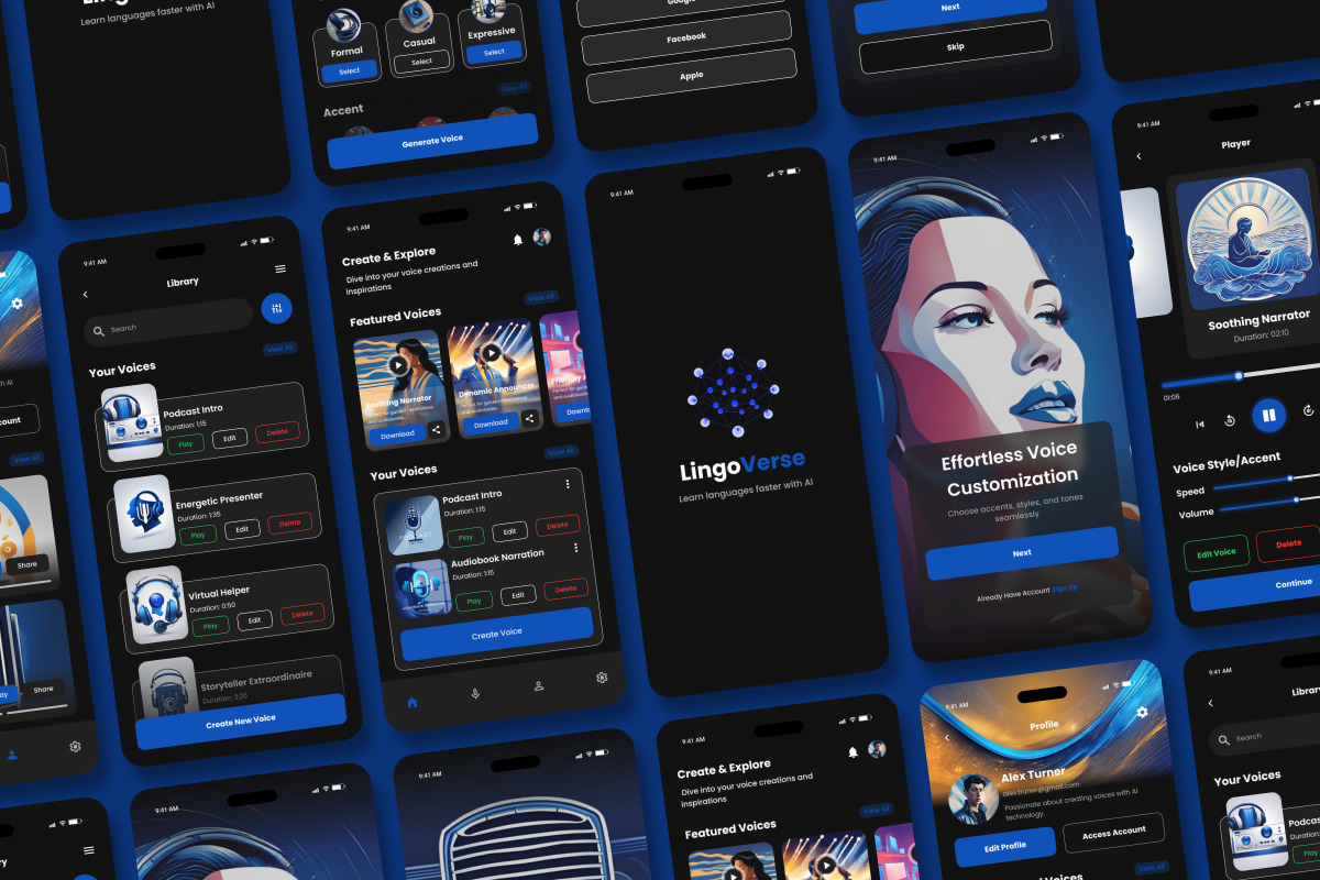 LingoVerse - AI Voice Generate Mobil, an App Template by productype1 (Photo 4 of 5)