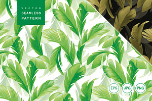 Tropical Pattern With Palm Leaves.