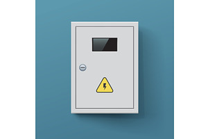 a closed electric panel with danger, an Illustration by IfH