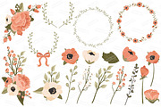 Peach Floral Wedding Bicycle Vectors, an Illustration by Amanda Ilkov (Thumbnail 4 of 5)