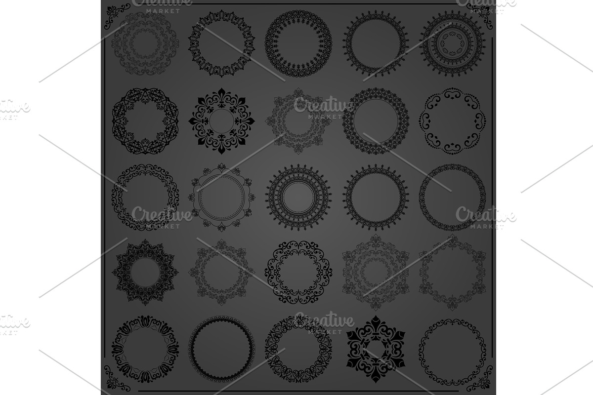 Set of Vector Round Patterns, a Decorative Illustration by FineArtStudio (Photo 1 of 3)