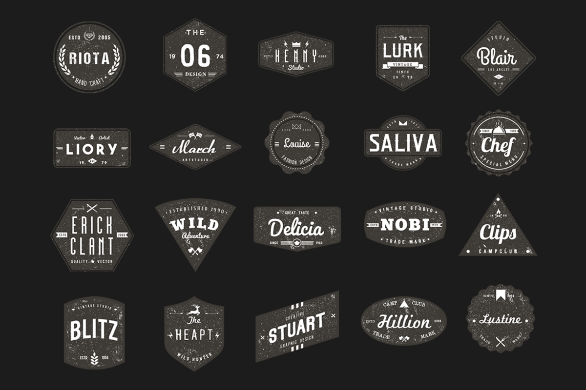 20 Vintage Badge/Logos Template V_01, a Branding & Logo Template by N_thirteen (Photo 2 of 4)