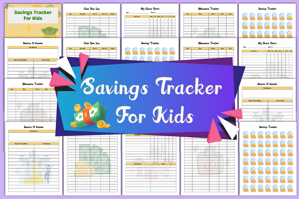 Printable Savings Planner For Kids, a Stationery Template by Shumaya (Photo 1 of 5)
