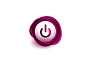 Glass transparent effect power start button, on off icon, vector UI or ...