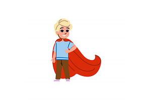 Smiling boy wearing superhero, an Illustration by pikepicture