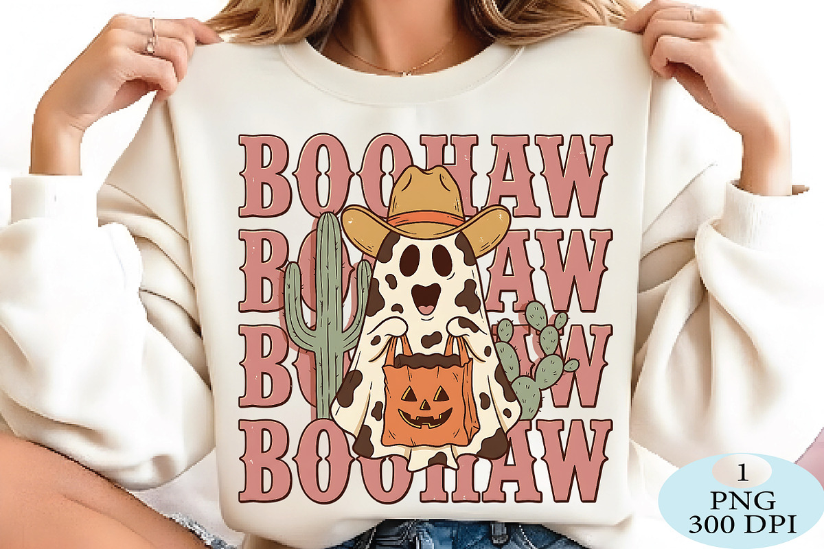 Boohaw Cowboy Ghost Halloween PNG, a Seasonal Illustration by Daily.Designs (Photo 2 of 5)