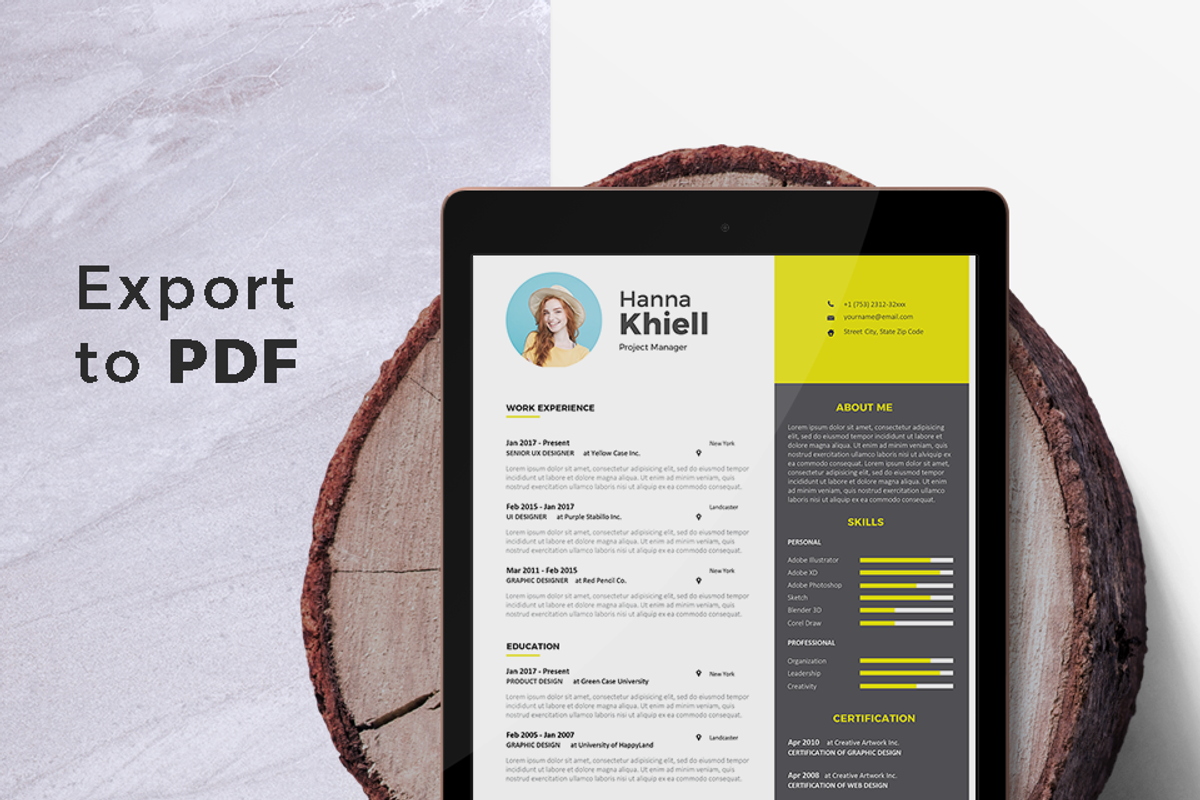 Modern Resume & CV Template, a Resume Template by Hito Graphic (Photo 7 of 8)