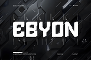 Ebyon || Modern Futuristic Display, a Sans Serif Font by Ermedia Studio (Thumbnail 1 of 10)
