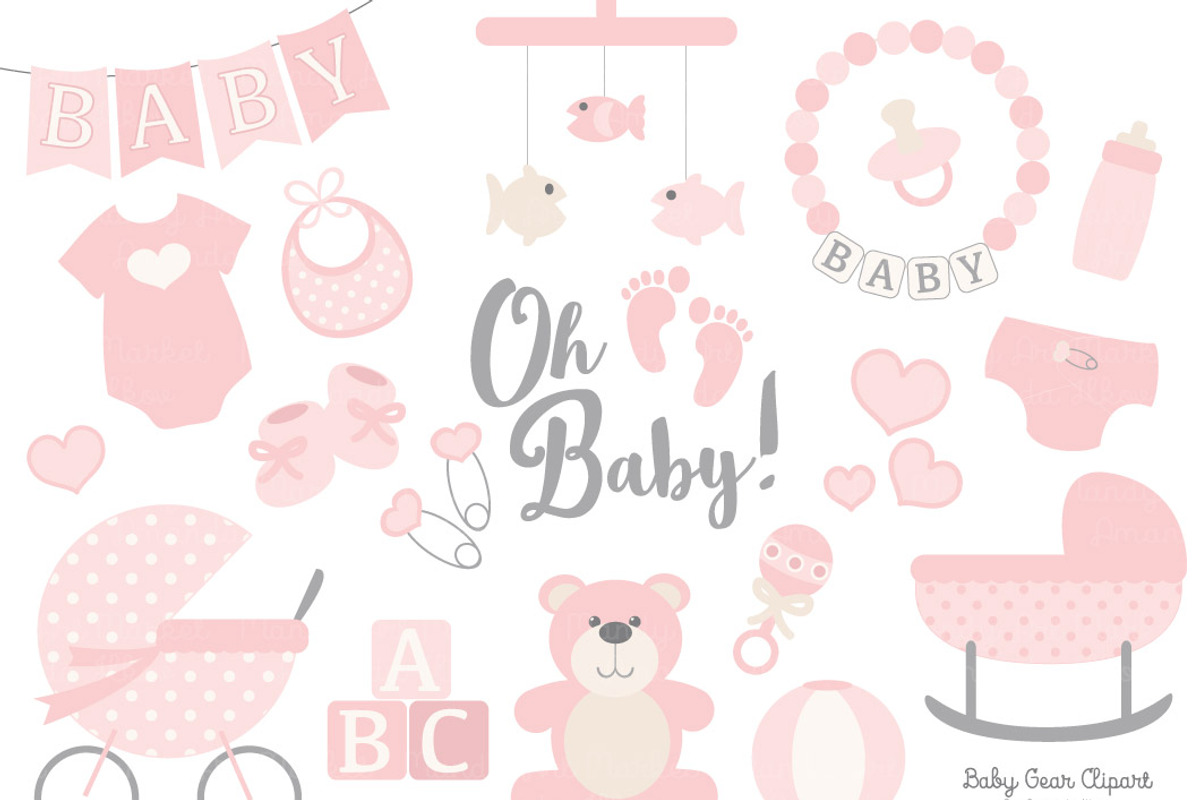 Soft Pink Baby Clipart, an Illustration by Amanda Ilkov (Photo 1 of 2)