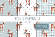 Watercolor Fawn Seamless Pattern Set, a Pattern Graphic by Gribanessa (Thumbnail 1 of 4)