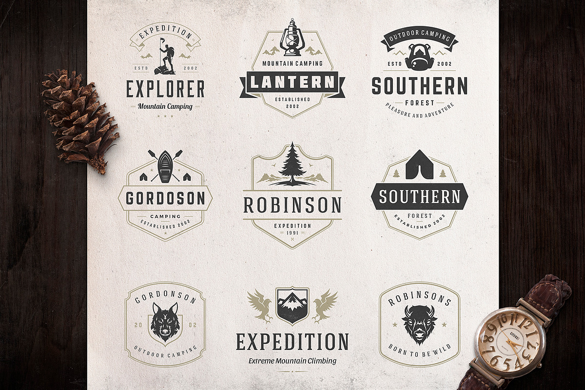 280 Outdoor logos and badges, a Branding & Logo Template by Vasya Kobelev (Photo 78 of 83)