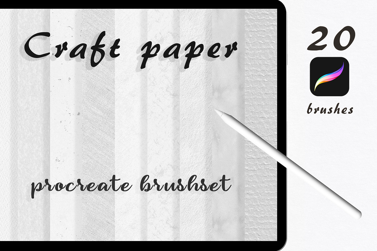 Craft Paper Brushes for Procreate, a Brush Add-On by Liquid Amethyst Art (Photo 1 of 6)