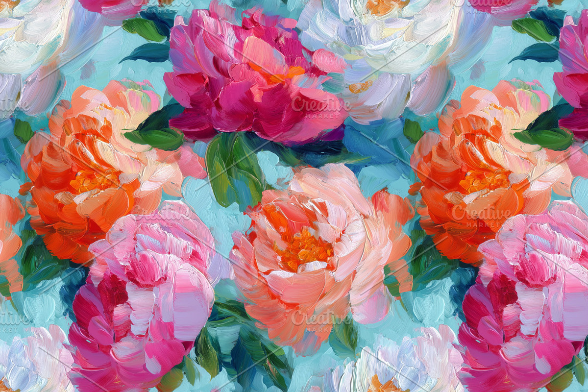 Impressionistic Peony Patterns Set, a Pattern Graphic by LoveDesignShop (Photo 5 of 9)