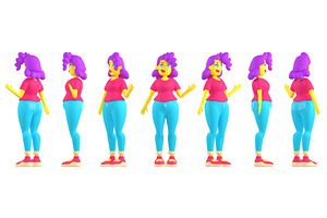 3d render girl character for, a Characters & Person 3D Model by art PVP - market
