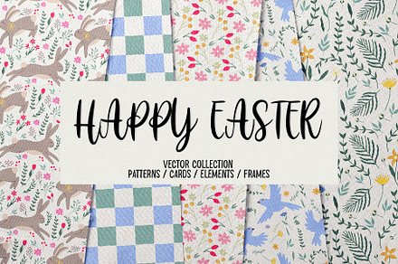 HAPPY EASTER - Vector Collection, a Background Graphic by BavovnaShop