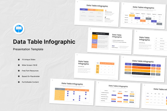 Data Table Infographic Keynote preview 4