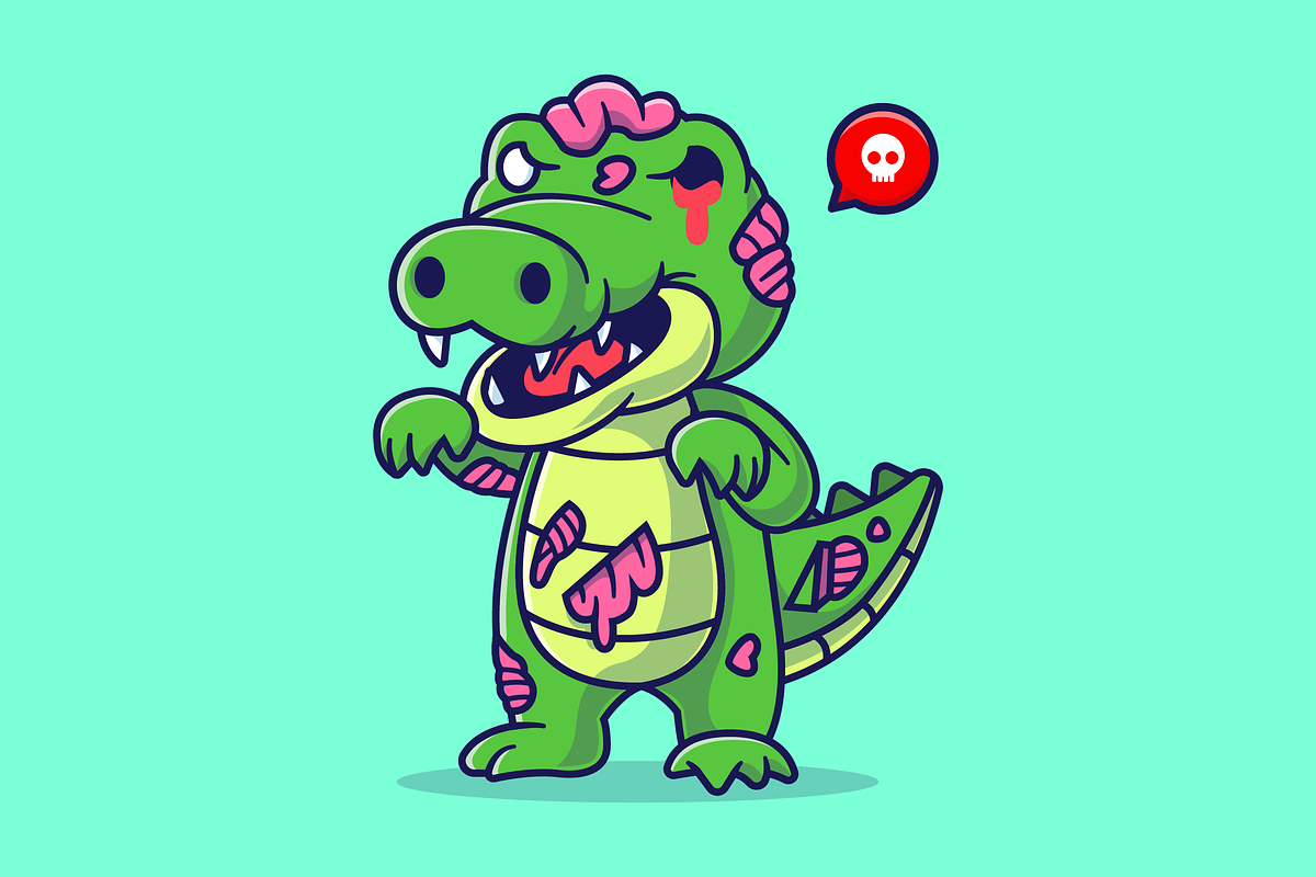 Cute Crocodile Zombie Cartoon, an Animal Illustration by Catalyst Labs (Photo 2 of 3)