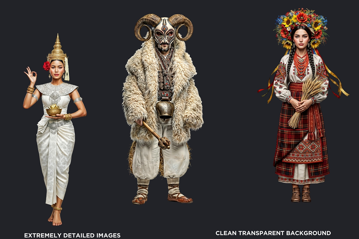 Traditional Folks World Cliparts, a Person Illustration by ThatsDesignArt (Photo 3 of 17)
