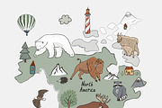 Animals World Map, an Animal Illustration by GooseFrol (Thumbnail 12 of 28)