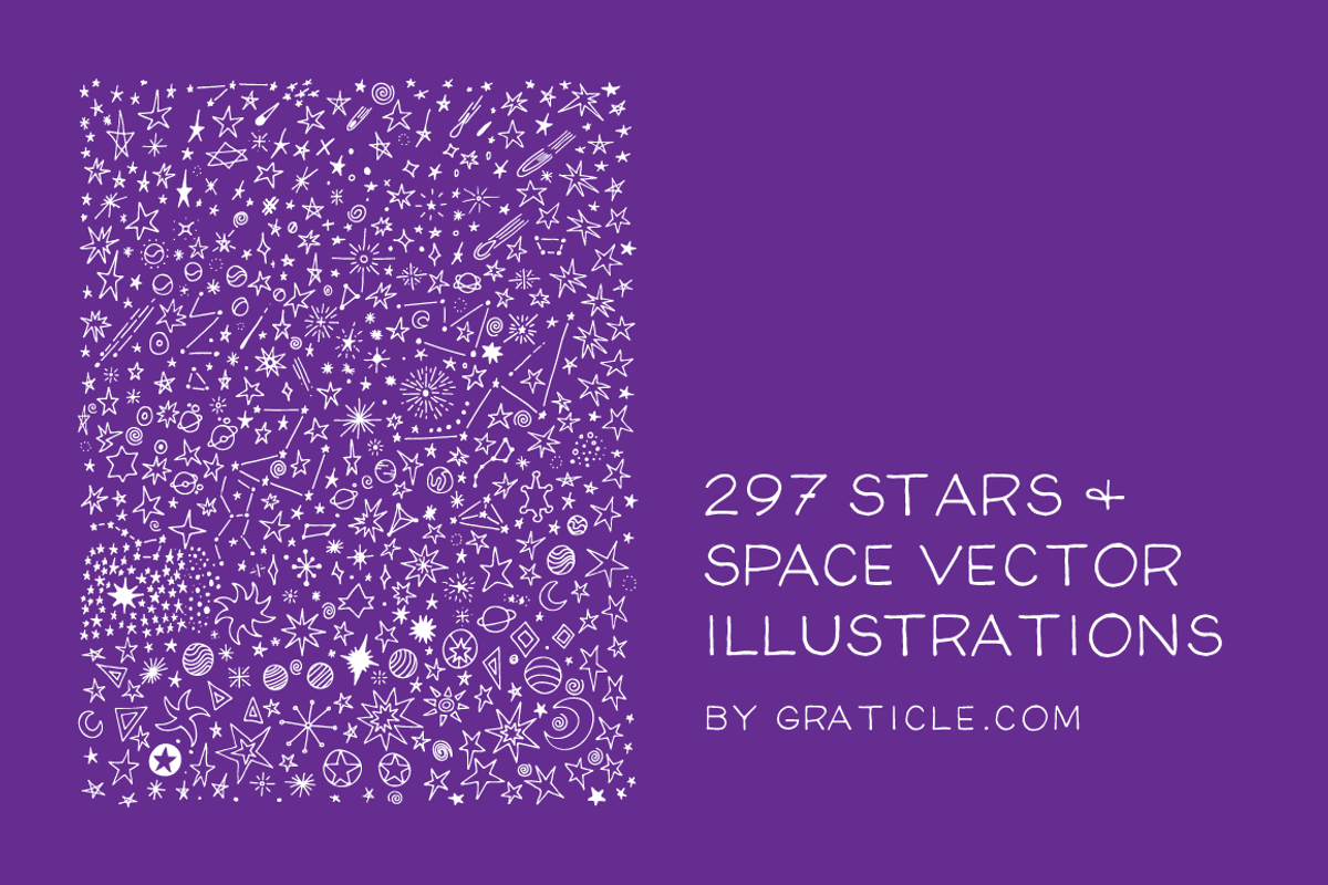 297 Stars Space Vector llustrations, a Decorative Illustration by Graticle (Photo 2 of 2)