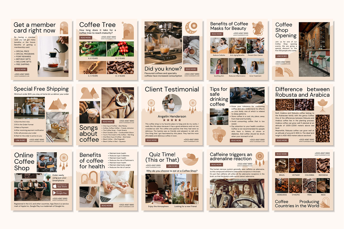Simple. Stylish. Coffee Shop Content, a Social Media Template by cmatworks (Photo 2 of 4)