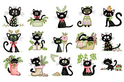 Christmas Cats PNG Clipart Bundle, a Seasonal Illustration by Nicolle's Colorful Art (Thumbnail 4 of 6)