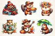 Autumn Cute Beaver Clipart, an Illustration by Dream Creation (Thumbnail 5 of 6)