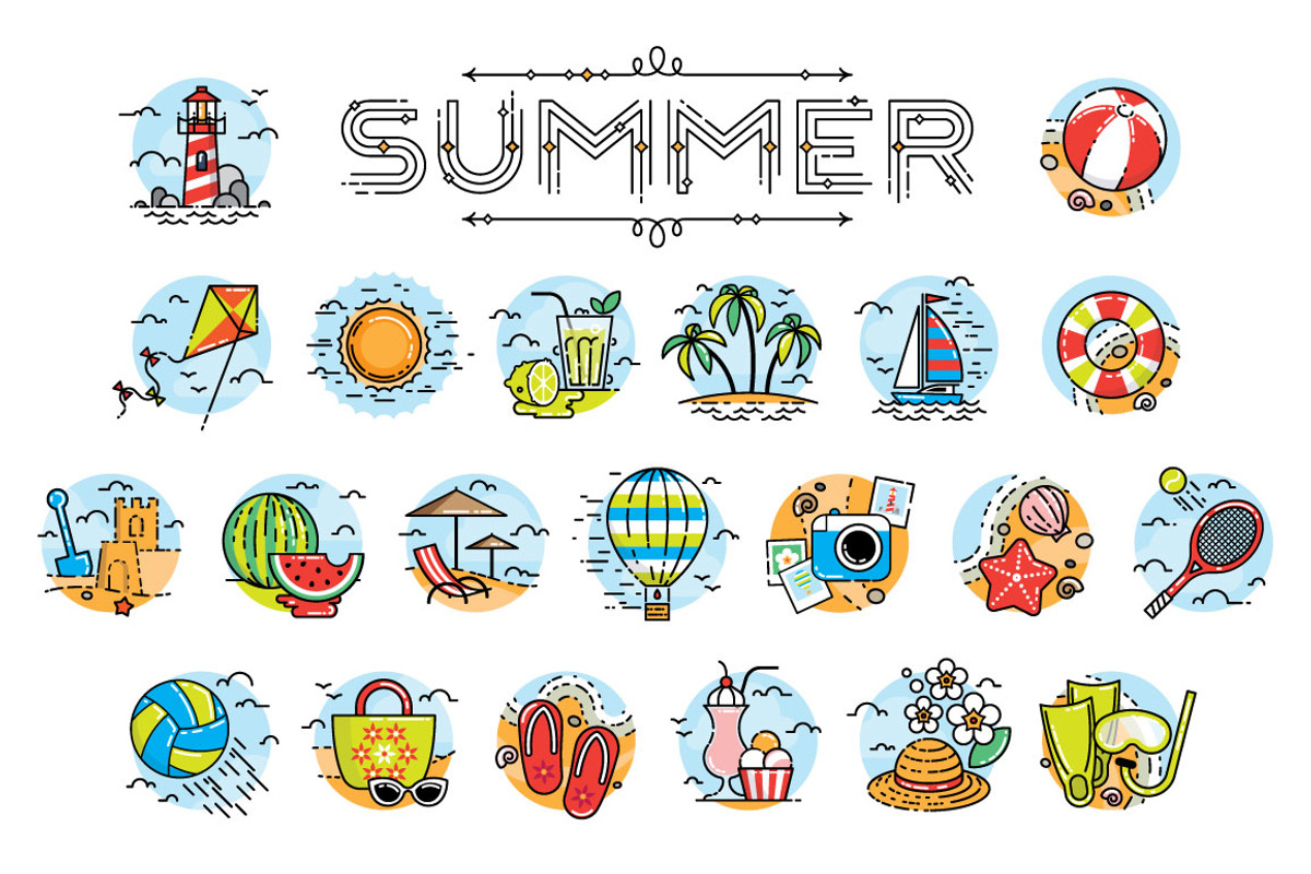 Summer bundle. Vector elements., an Icon by Imperator_Kot (Photo 2 of 4)