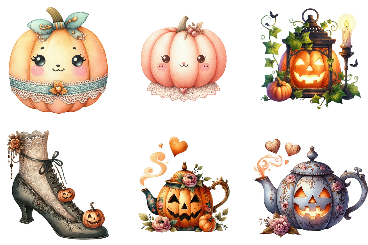 Cute Vintage Aesthetic Halloween Cli, an Illustration by DreamArtGraphic (Photo 2 of 6)