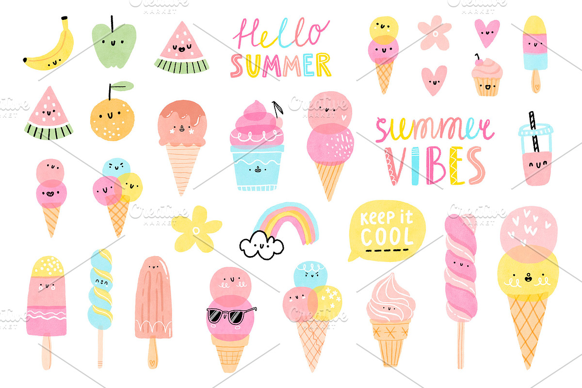 Summer vibes illustration set, a Decorative Illustration by Stolenpencil (Photo 3 of 4)