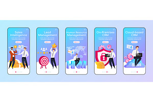 CRM options and types app screen, an App Template by IMG visuals characters