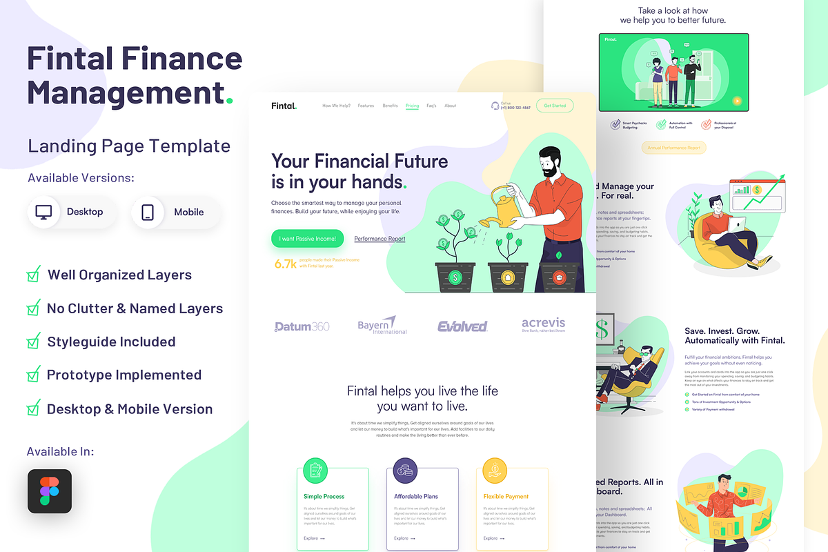 Fintal - Finance Landing Page, a Landing Page Template by byalikhan (Photo 1 of 6)