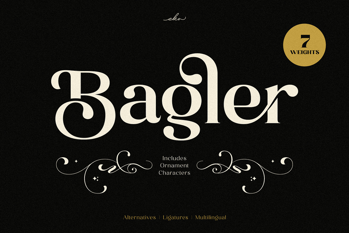 Bagler - Ornamental Display Font, a Serif Font by Ekahermawan (Photo 1 of 13)