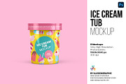 Ice Cream Tub Mockup - 8 views, a Packaging Mockup by Illusiongraphic (Thumbnail 1 of 19)
