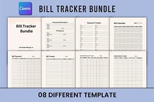 Bill Tracker Bundle Canva Interior