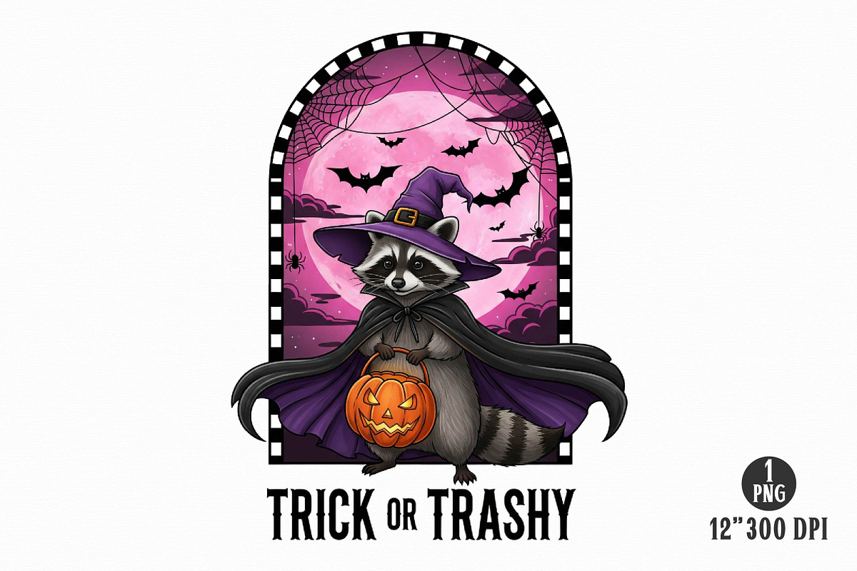 Vintage Halloween Raccoon PNG Bundle, an Illustration by Dream Creation (Photo 3 of 16)