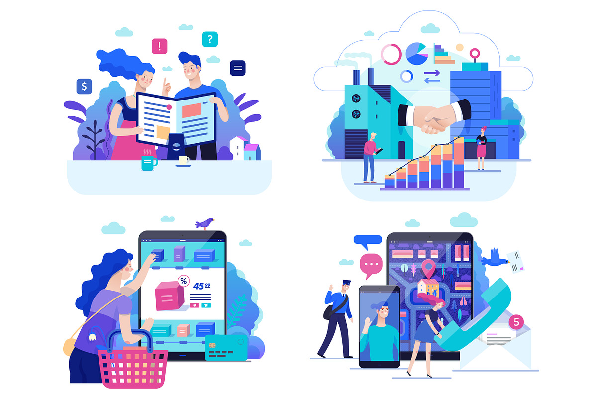 Company website vector Illustrations, a Work Illustration by Grivina's shop (Photo 3 of 25)