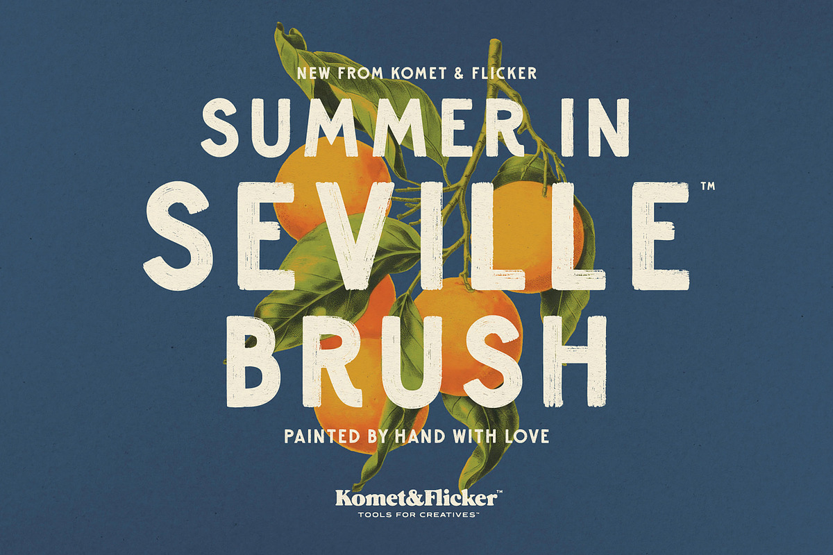 Summer in Seville Brush, a Sans Serif Font by Komet & Flicker (Photo 1 of 15)
