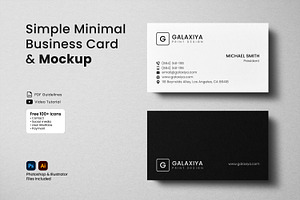 Minimalist Business Card and Mockup