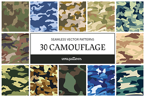 Seamless Camouflage Vector Patterns