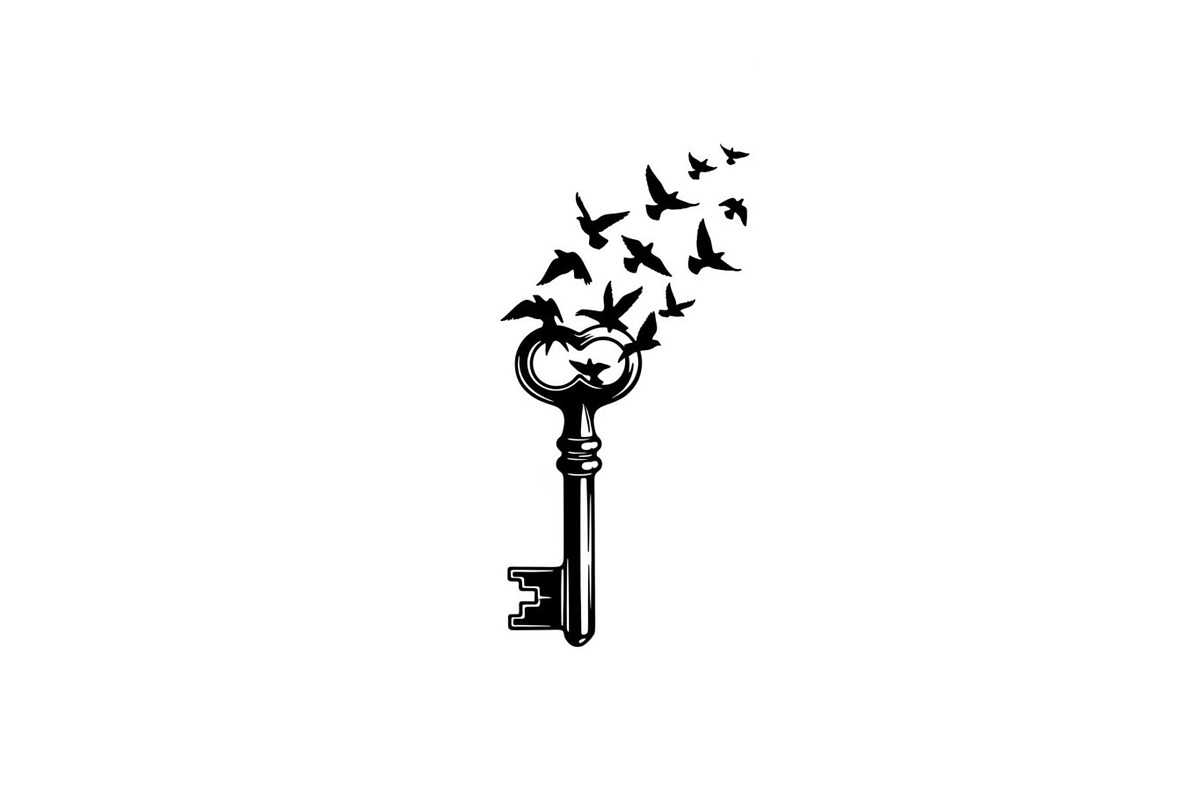 50 Flying Keys Silhouette Vector Bun, an Illustration by Designs_River (Photo 31 of 51)
