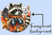 Watercolor Autumn Raccoons Clipart, an Illustration by Canvas Craft (Thumbnail 2 of 7)
