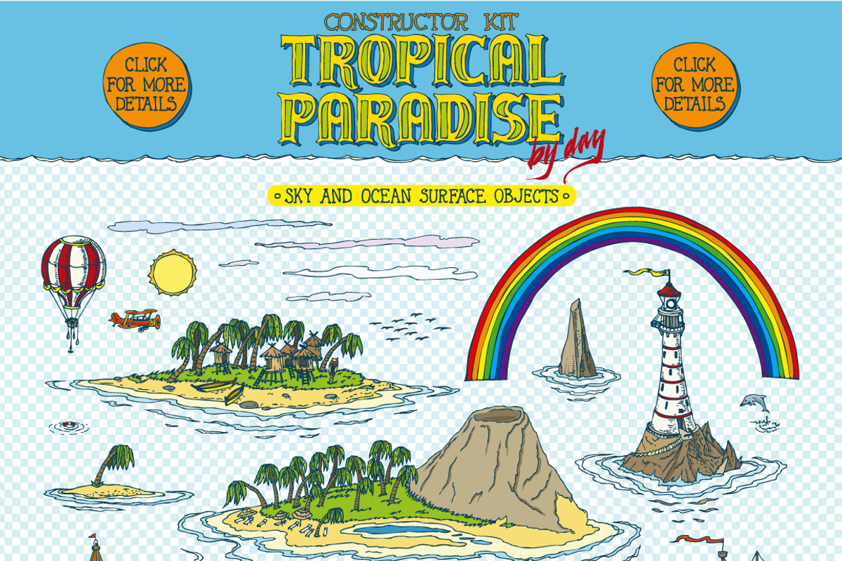 Tropical Paradise Constructor Kit, an Illustration by DeepFuze (Photo 2 of 5)