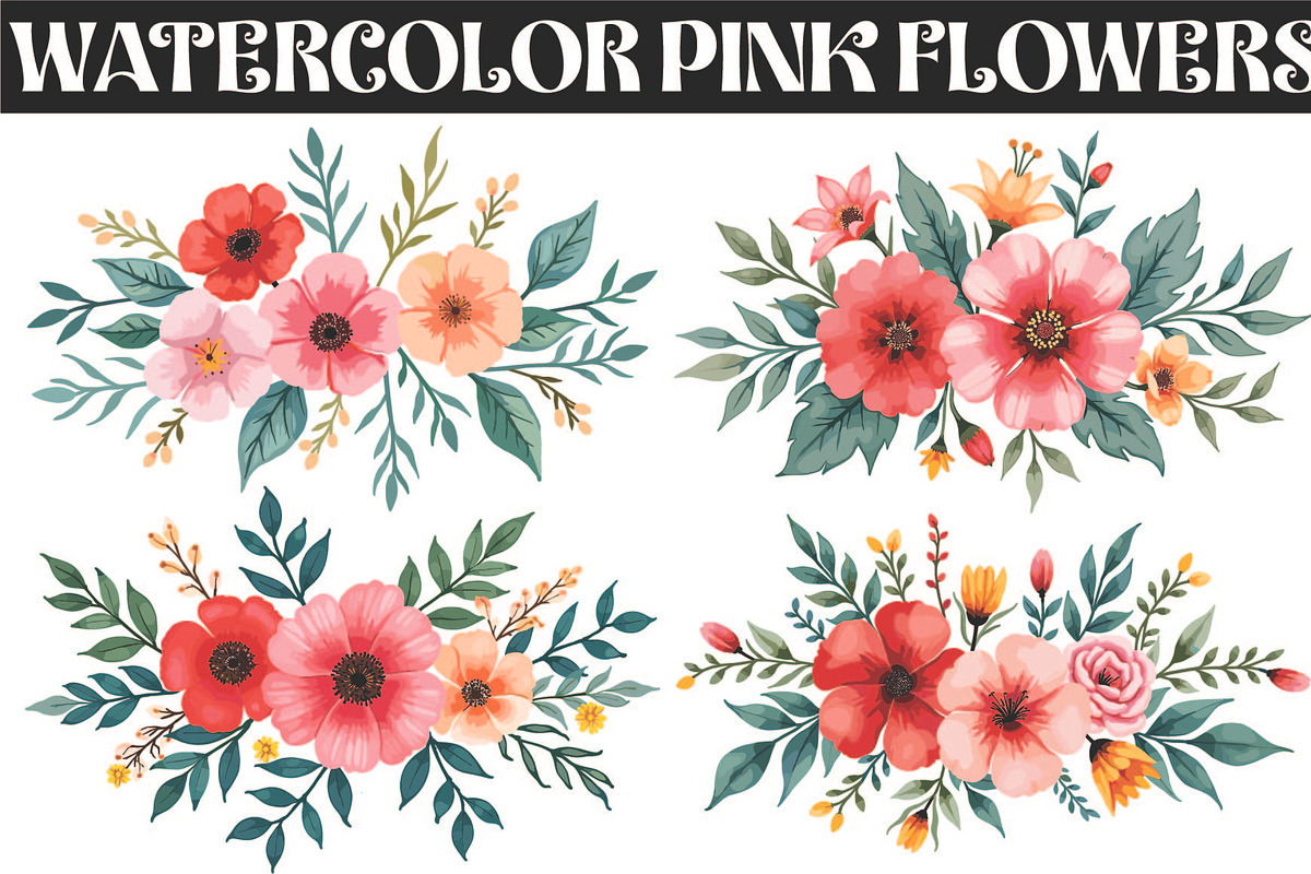 Elegant floral bouquet watercolor, an Illustration by Amazin_art (Photo 1 of 5)