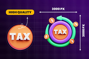 TAX 3d Illustration Icon Pack