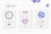 Watercolor Hydrangea Garden Set, an Illustration by Olga Koelsch (Thumbnail 4 of 13)